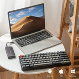 K2 75% Layout RGB Bluetooth Wireless Mechanical Keyboard with Super Brown Switch/Anti Ghosting/N-Key Rollover, Compact 84 Keys USB Wired Gaming Keyboard for Mac Windows-Version 2