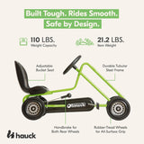 Kids Pedal Go Kart, 4 Wheel Bike Cart, Ride for Ages 4-8, Green- Outdoor Bicycle Karts with Plastic Wheels for Boys and Girls