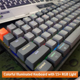K2 75% Layout RGB Bluetooth Wireless Mechanical Keyboard with Super Brown Switch/Anti Ghosting/N-Key Rollover, Compact 84 Keys USB Wired Gaming Keyboard for Mac Windows-Version 2