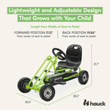 Kids Pedal Go Kart, 4 Wheel Bike Cart, Ride for Ages 4-8, Green- Outdoor Bicycle Karts with Plastic Wheels for Boys and Girls