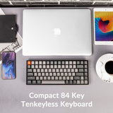 K2 75% Layout RGB Bluetooth Wireless Mechanical Keyboard with Super Brown Switch/Anti Ghosting/N-Key Rollover, Compact 84 Keys USB Wired Gaming Keyboard for Mac Windows-Version 2