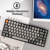 K2 75% Layout RGB Bluetooth Wireless Mechanical Keyboard with Super Brown Switch/Anti Ghosting/N-Key Rollover, Compact 84 Keys USB Wired Gaming Keyboard for Mac Windows-Version 2