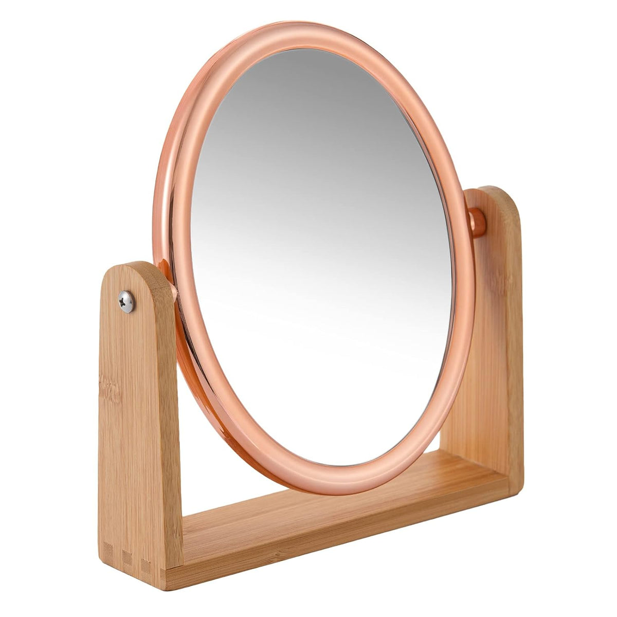 10X magnifying makeup mirror | Bamboo vanity mirror stand | Rose gold cosmetic mirror | Double sided makeup mirror | Portable travel makeup mirror | 360° rotation vanity mirror | Tabletop beauty mirror | Oval makeup mirror with stand