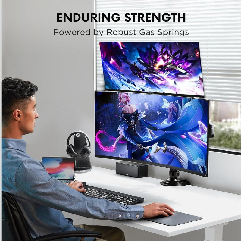 Dual Monitor Arm for Gaming Desks