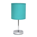 Chrome mini table lamp blue | Fabric shade bedside lamp | Small desk table lamp | Modern blue table lamp | 11.81 inch bedside lamp | Chrome base desk lamp | Decorative mini lamp | Soft light table lamp