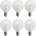 G50 wax warmer bulbs 25W | Scentsy light bulbs replacement | E12 candelabra wax bulbs | G16.5 globe light bulbs | Wax melt warmer bulbs 6 pack | Candle wax warmer bulbs | Clear 25 watt warmer bulbs | Long life Scentsy bulbs