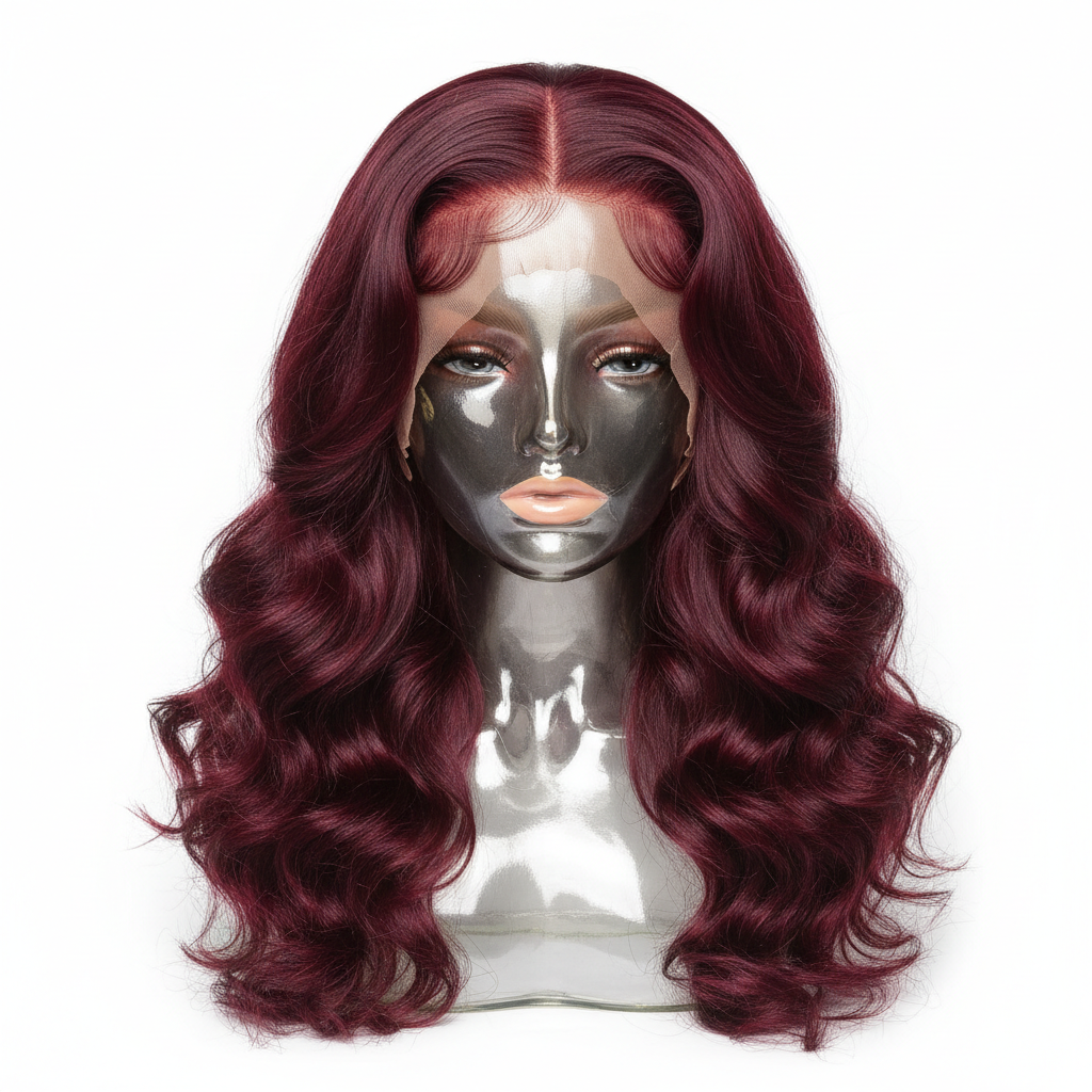 burgundy lace front wig human hair | 13x4 deep wave wig 99J | brazilian virgin hair wig burgundy | HD lace frontal wig 22 inch | 180 density human hair wig | red deep wave lace wig | natural hairline human hair wig | pre plucked lace front wig