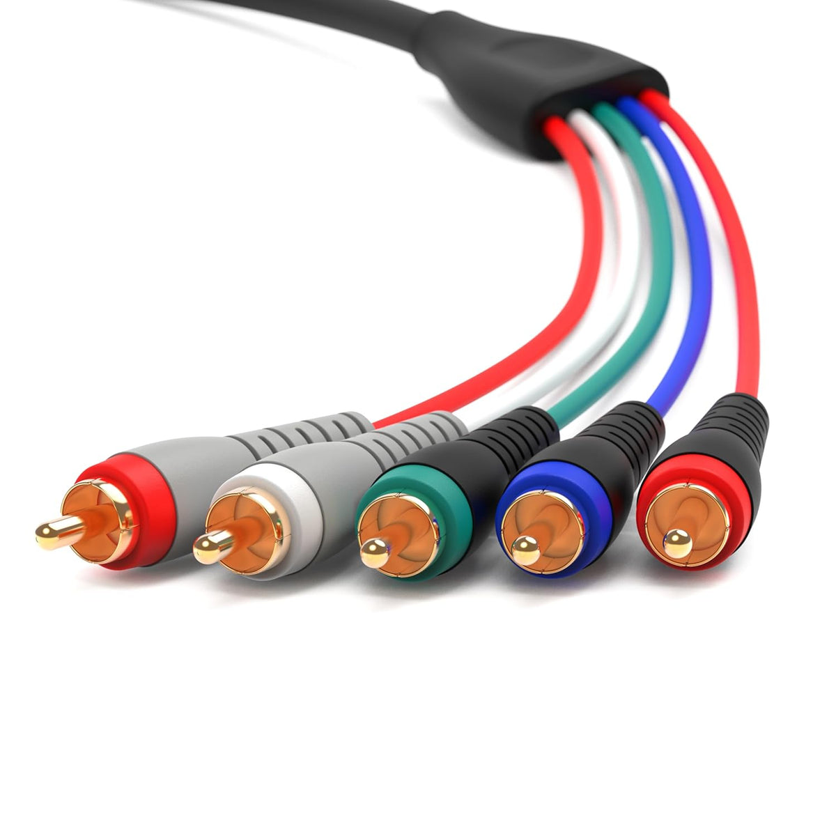 component video cable 25ft | RCA 5 cable audio video | 1080i AV cable DVD VCR | projector component cable | long RCA video cable | camcorder AV cable | home theater video cable | multi AV connector cable