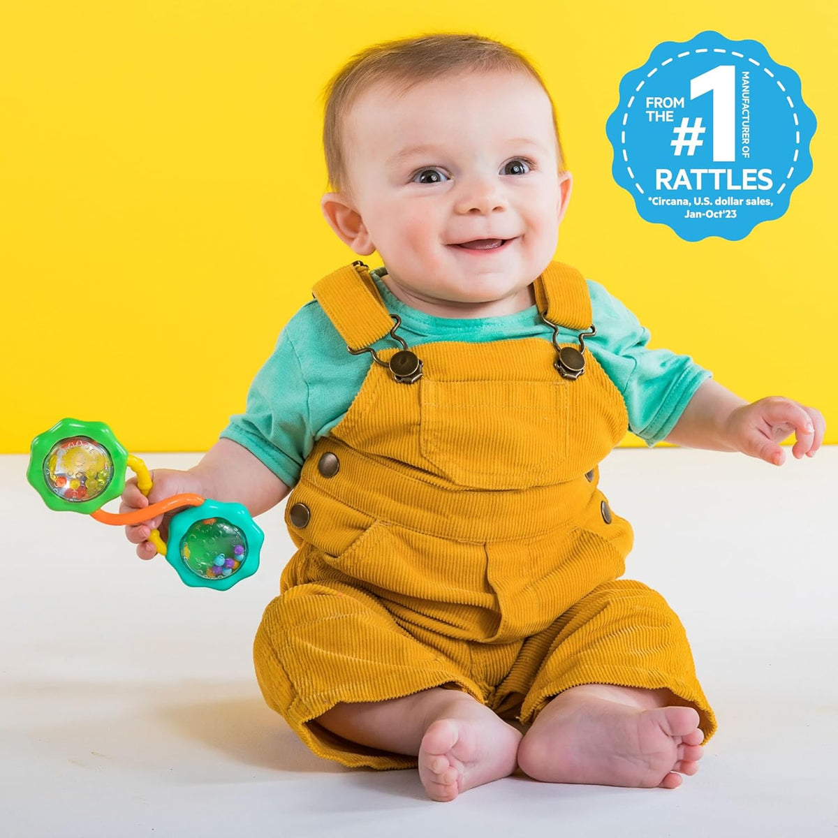 Rattle & Shake Barbell Toy, Ages 3 Months and up Green