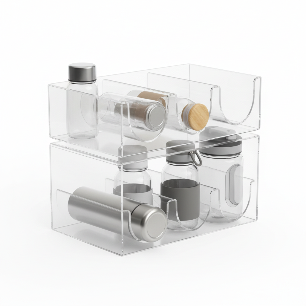 water bottle organizer rack | stackable bottle storage holder | cabinet water bottle organizer | kitchen bottle storage rack | tumbler organizer for cabinet | bottle holder storage rack | pantry bottle organizer | space saving bottle rack